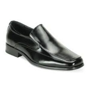 Men’s Royal Shoes Black Faux Leather Slip On Oxford Dress Shoes Size 8 US!
